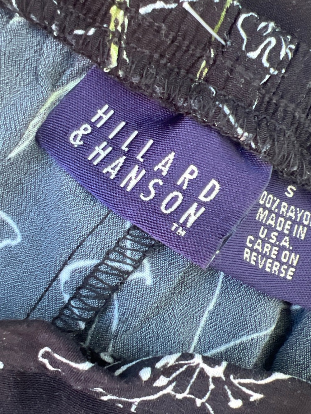 Hillard & Hanson Navy and Purple Floral Maxi Skirt